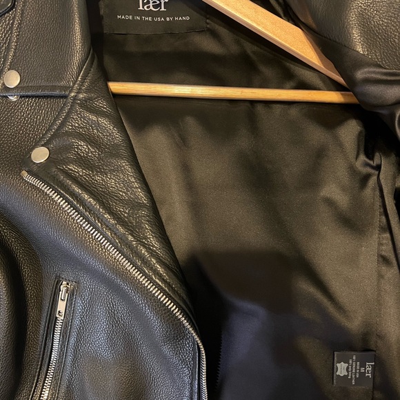 Laer Black Leather Biker Jacket | made in the USA | women’s size M - Picture 5 of 5